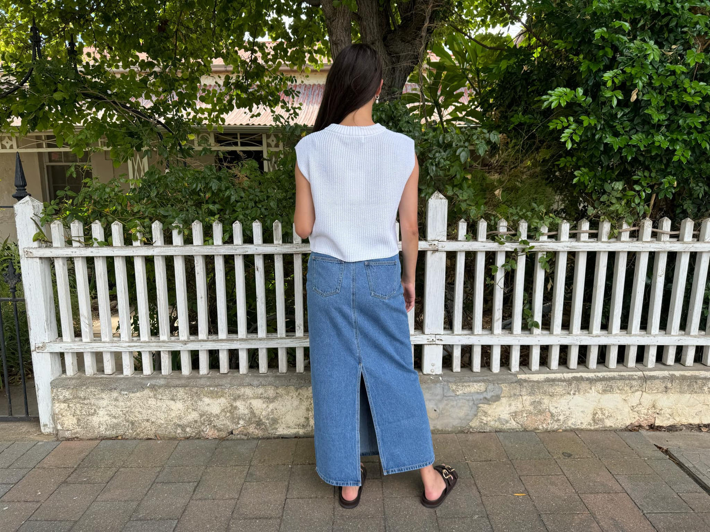 ALDEN DENIM MAXI SKIRT