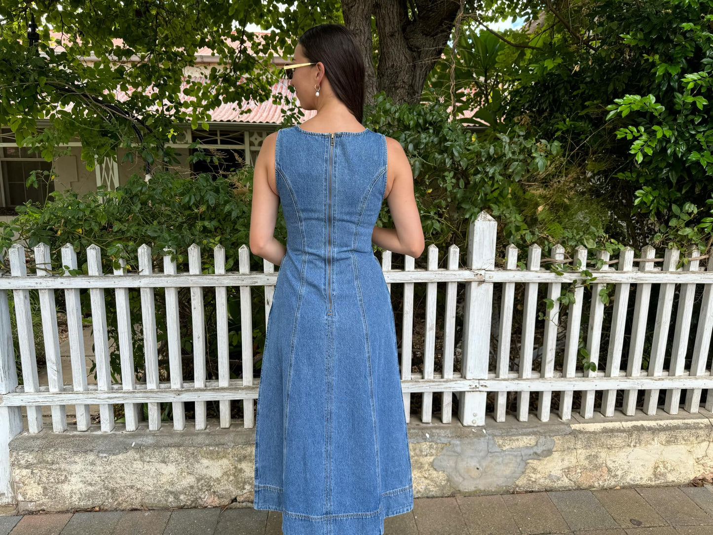 ALDEN DENIM MIDI DRESS