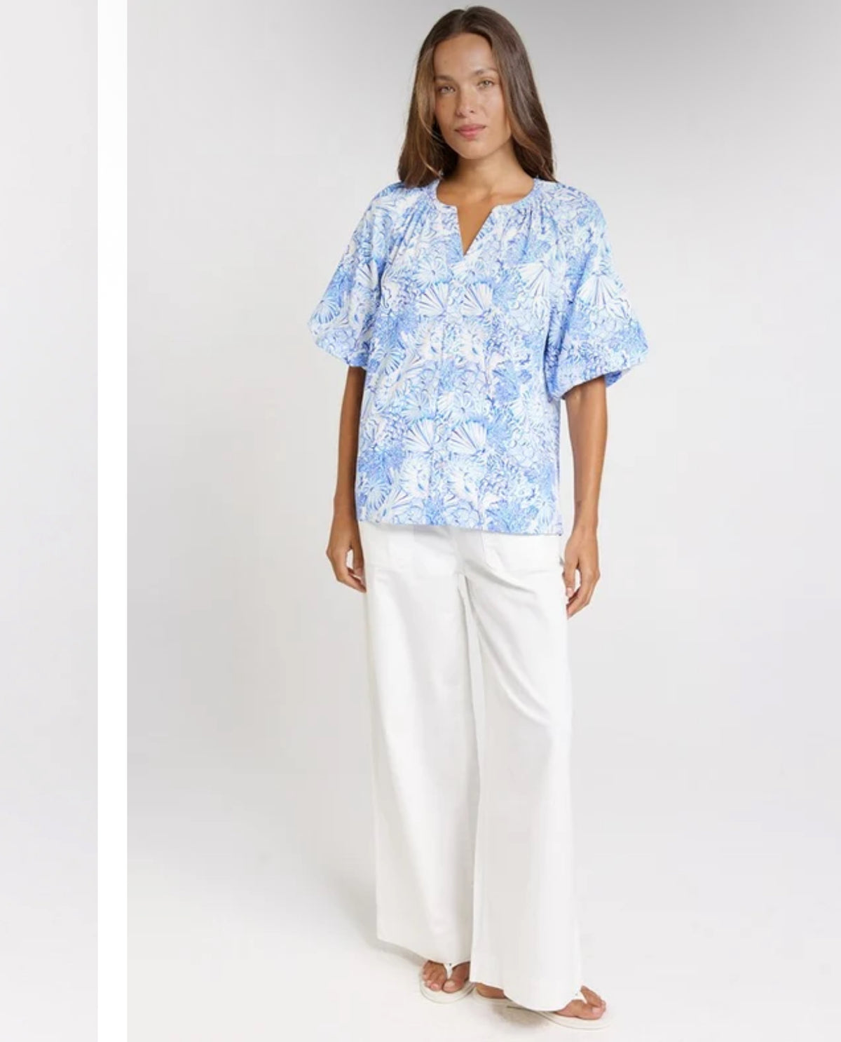 BRONTE BLOUSE BLUE SHELL