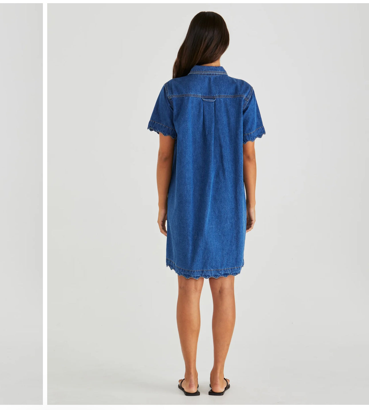 VALE SCALLOPED DENIM DRESS