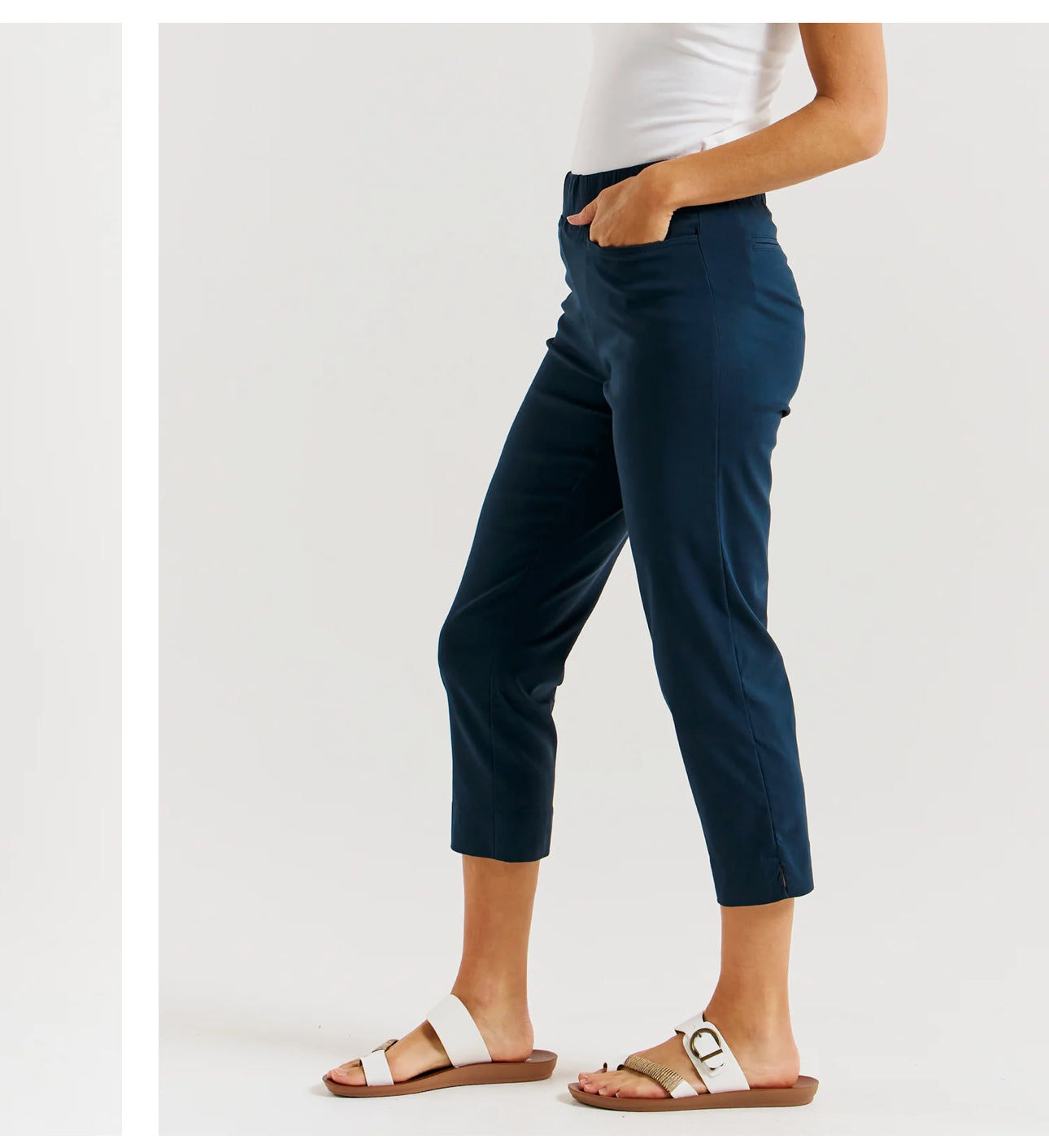 CROP BENGALINE PANT (NAVY)