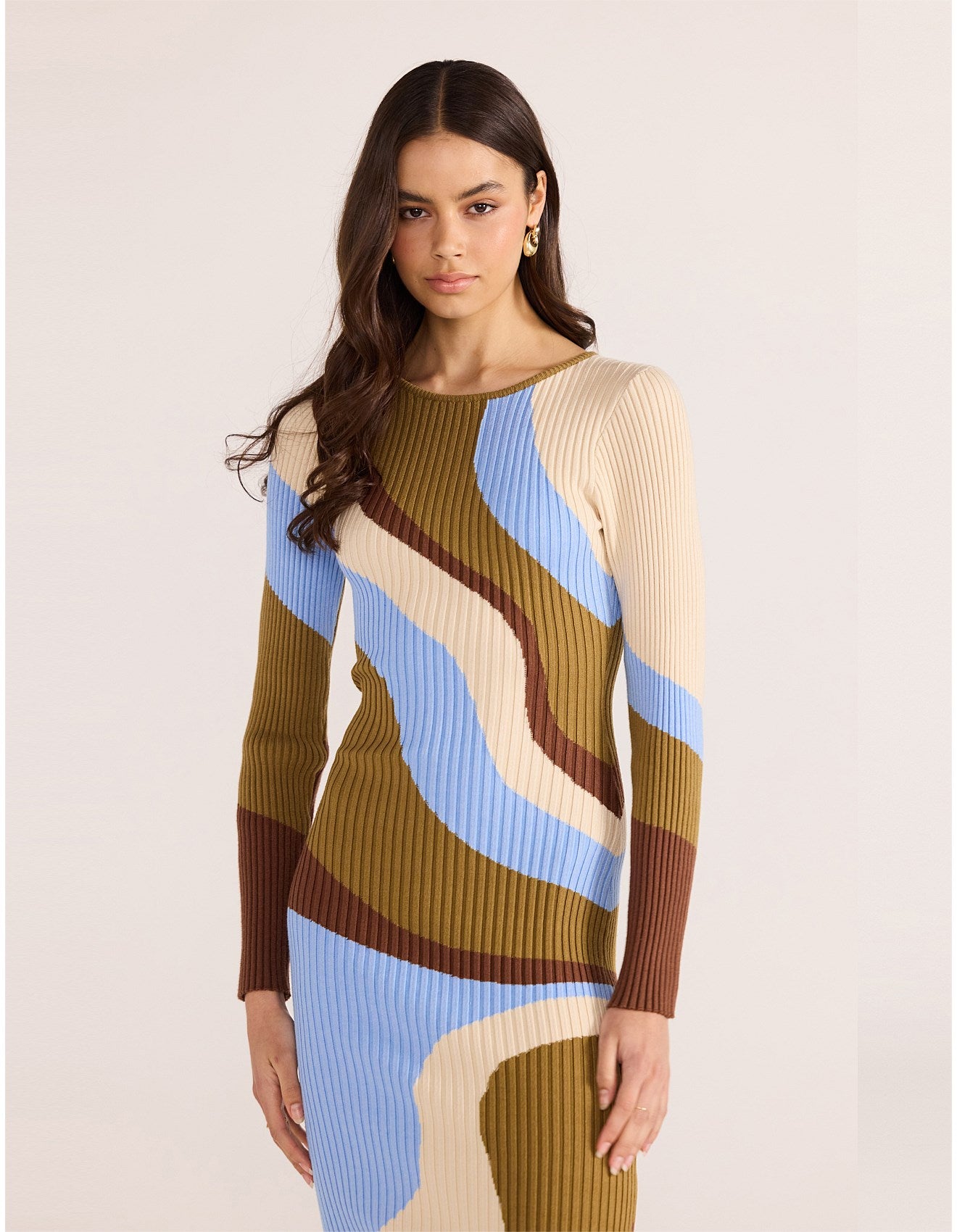 HANNA INTARSIA KNIT MIDI DRESS