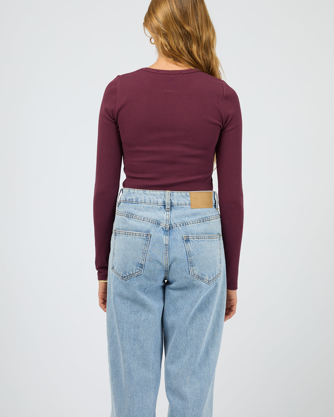 RIB LS TEE CHERRY