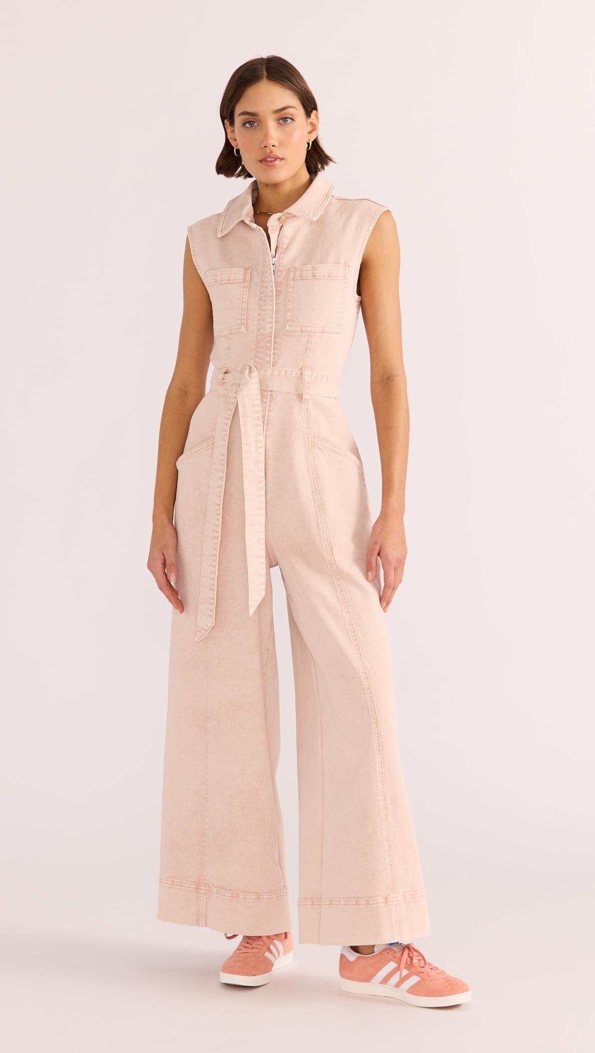 DAHLIA DENIM PANEL JUMPSUIT