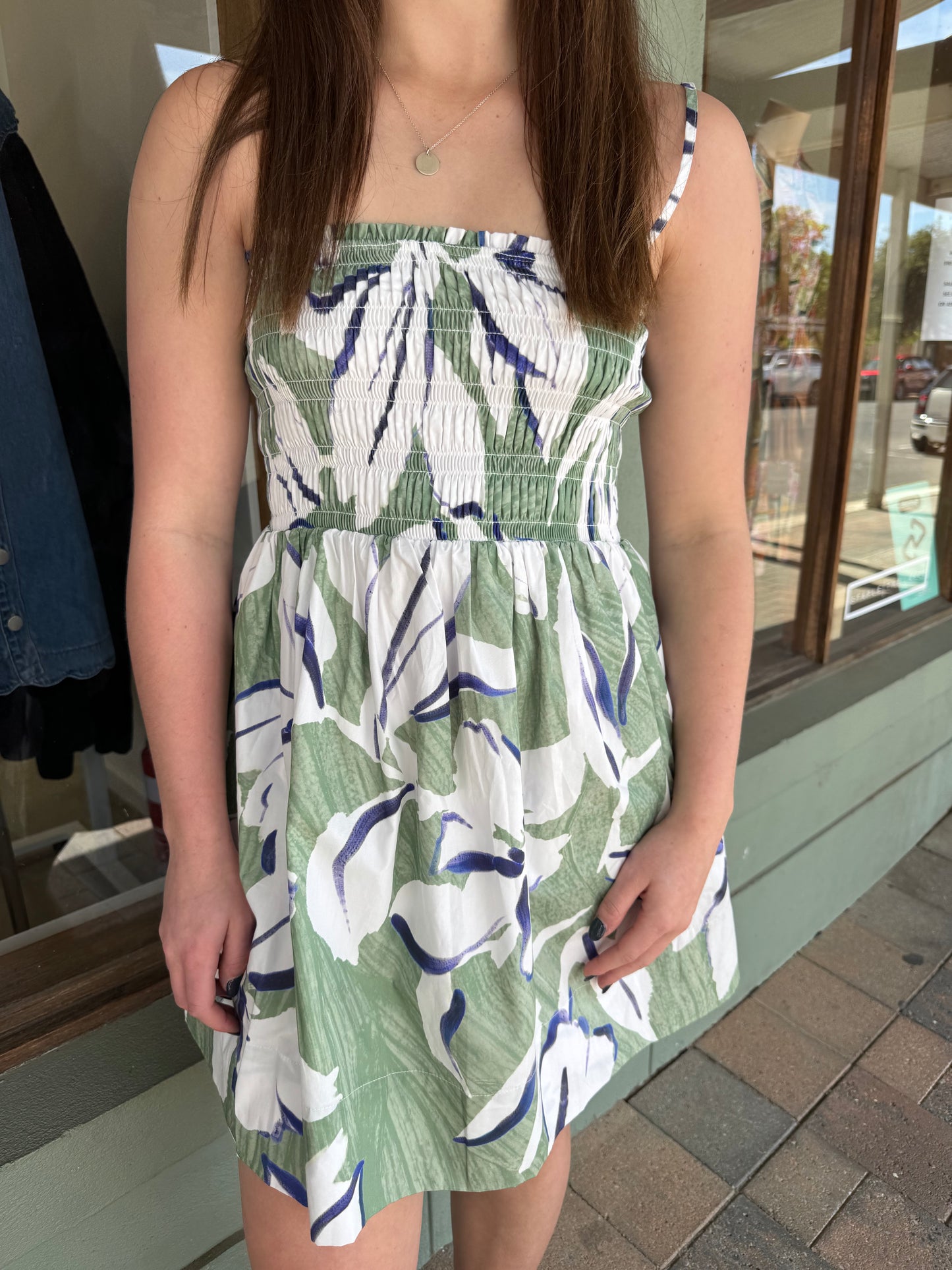 VEDA SHIRRED MINI DRESS