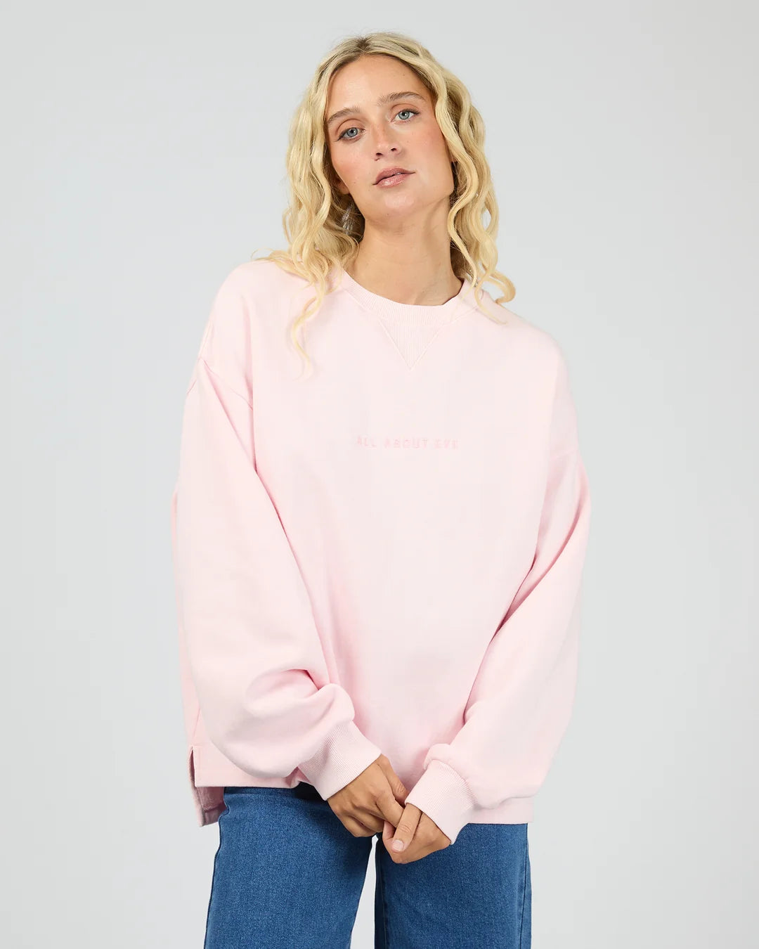 AAE WASHED BOX CREW LIGHT PINK