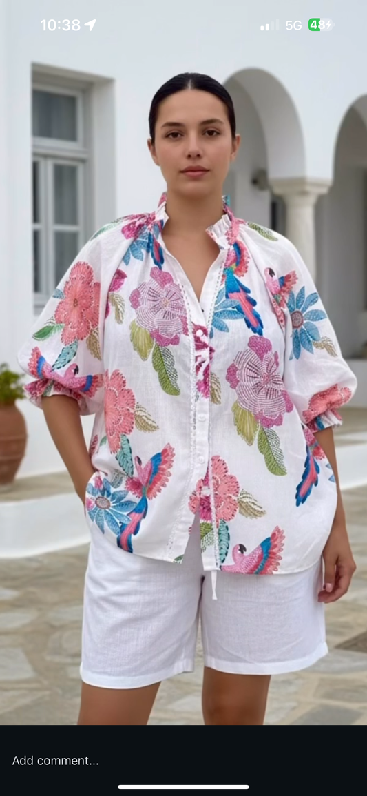 KL942 BLUE BIRDS SHIRT