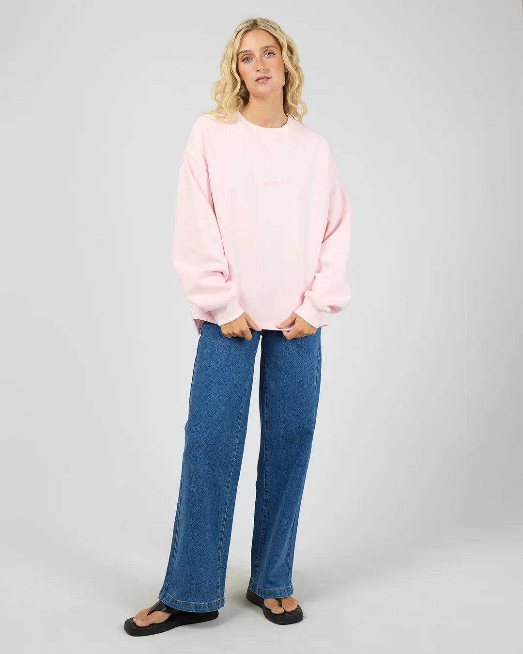 AAE WASHED BOX CREW LIGHT PINK