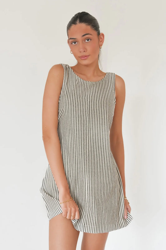 SUNDAY TIE WAIST MINI DRESS