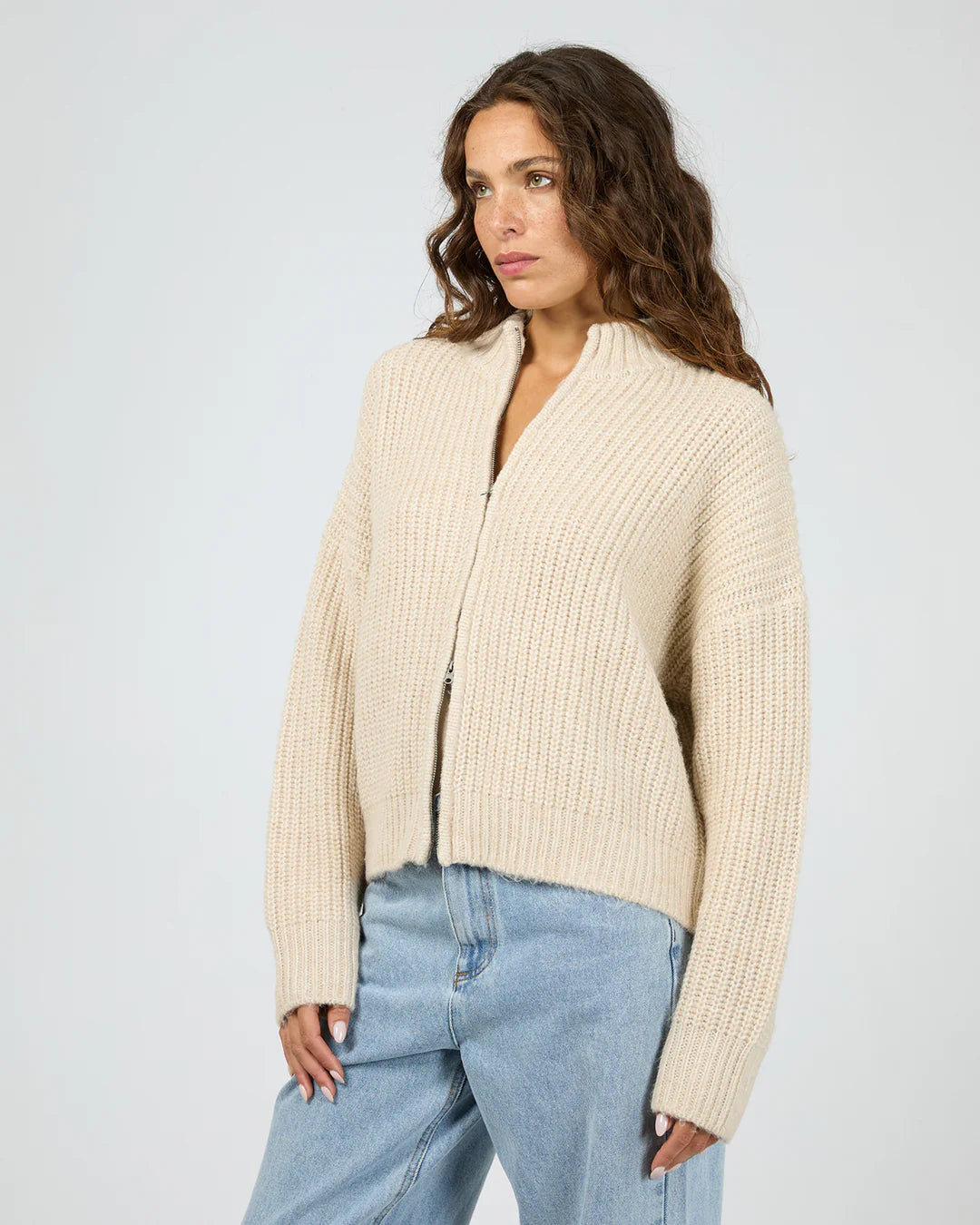 MAPLE ZIP THRU KNIT JUMPER