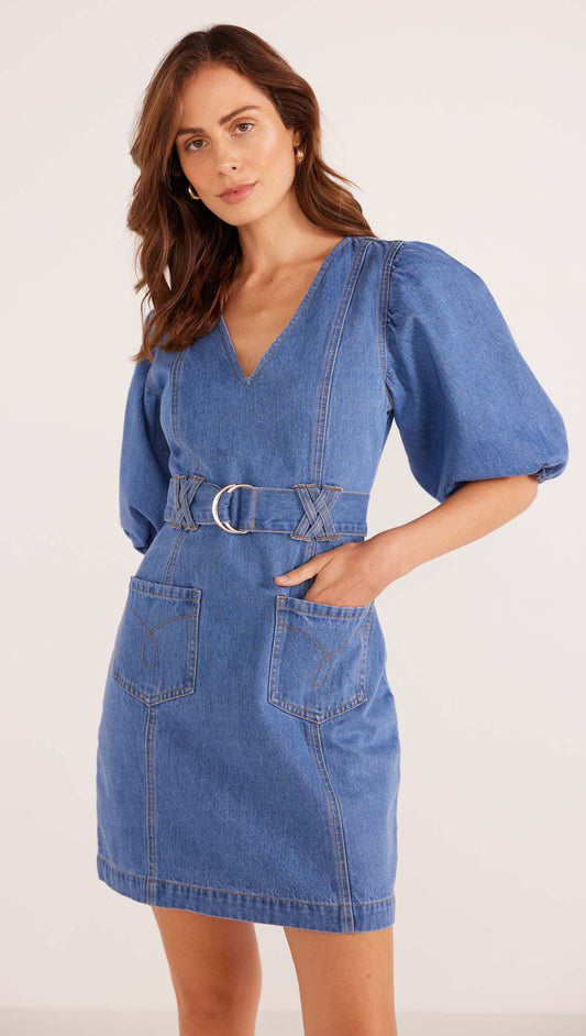 PEYTON DENIM MIDI DRESS