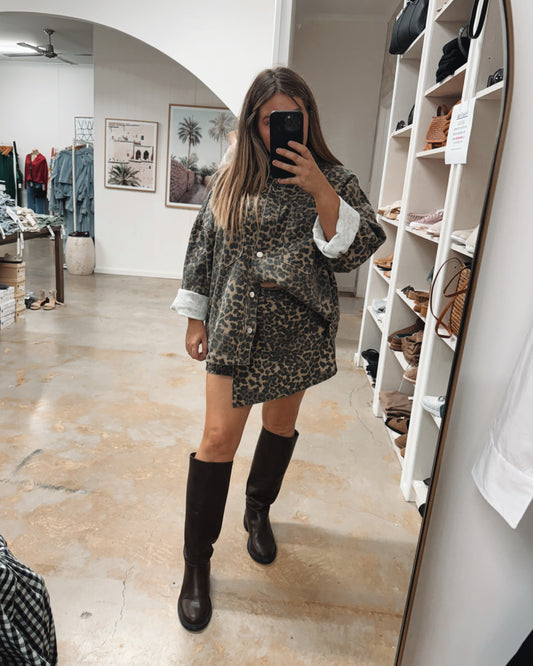LEOPARD DENIM SHACKET