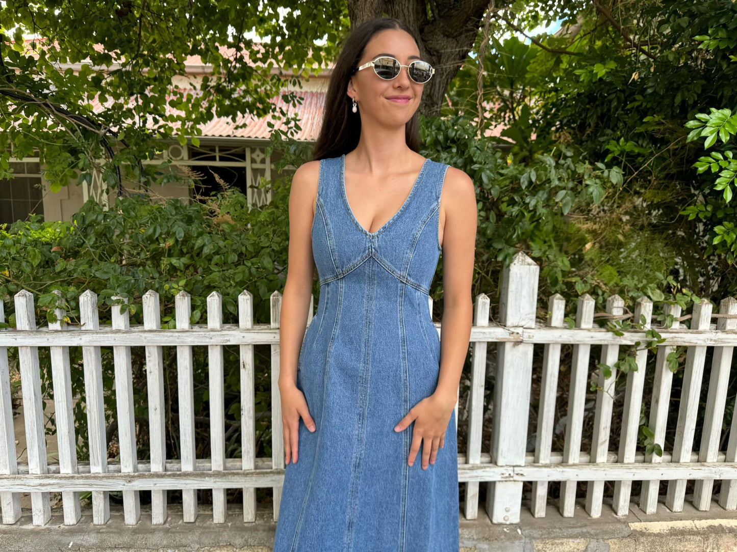 ALDEN DENIM MIDI DRESS