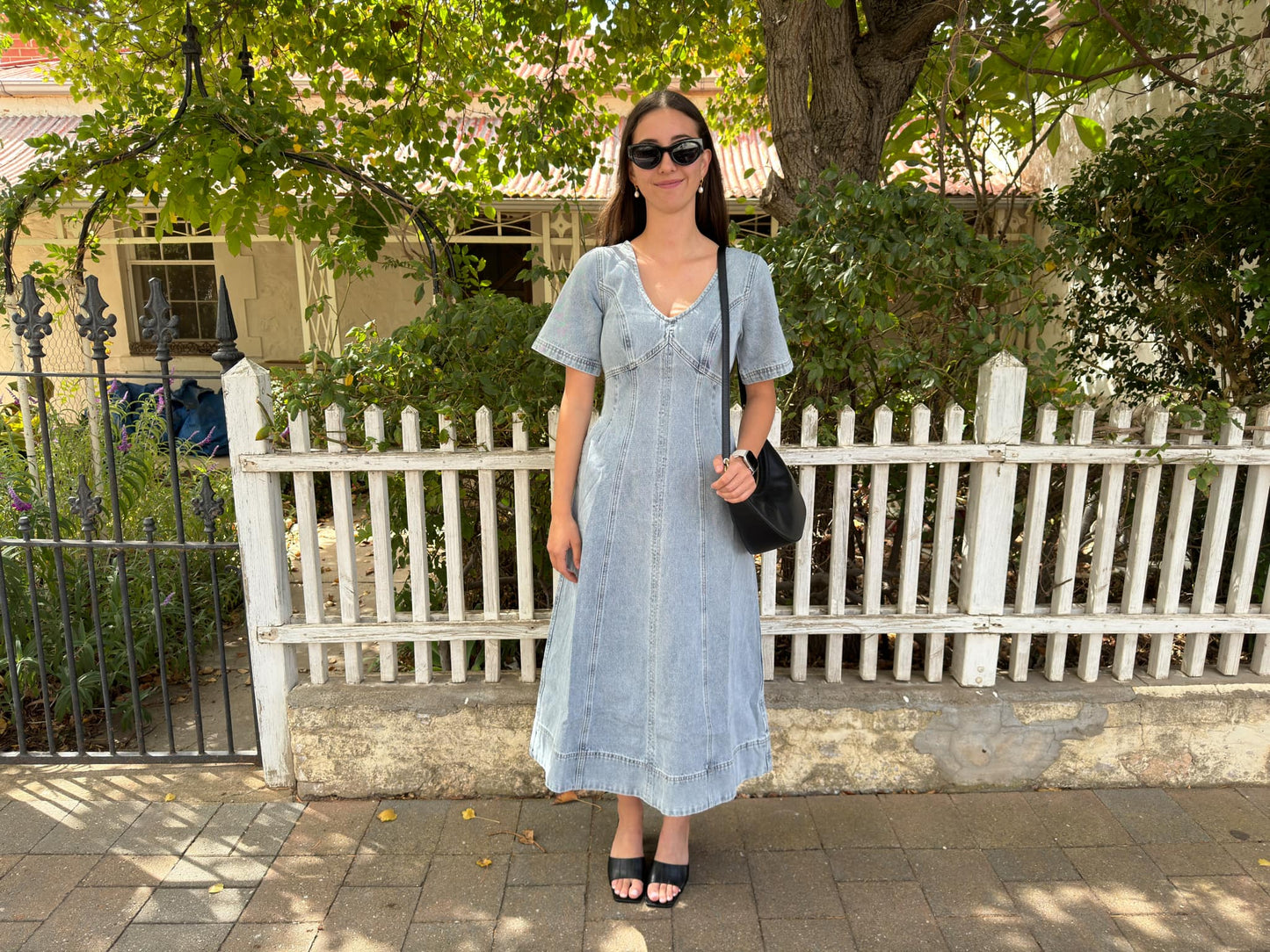 VERONA DENIM MIDI DRESS