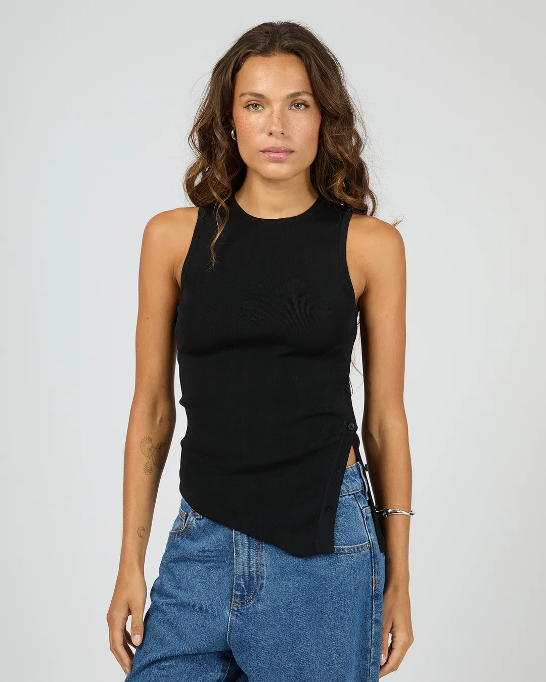 OLLIE BUTTON DOWN KNIT TANK