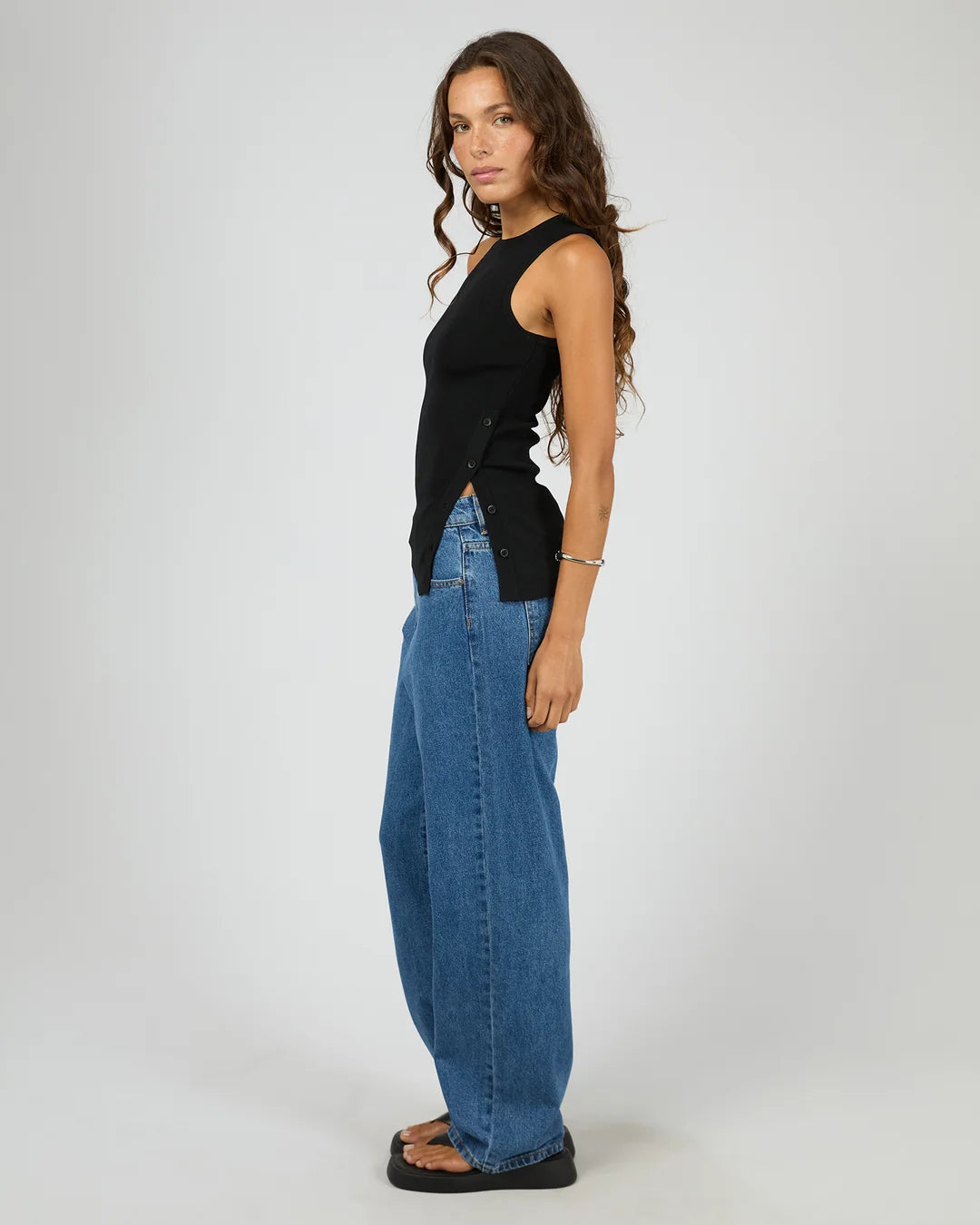 OLLIE BUTTON DOWN KNIT TANK