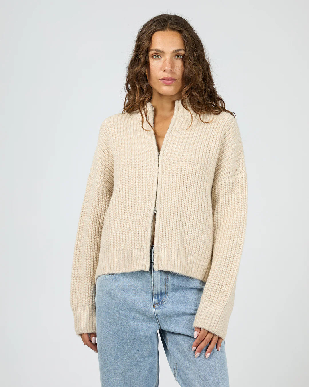 MAPLE ZIP THRU KNIT JUMPER