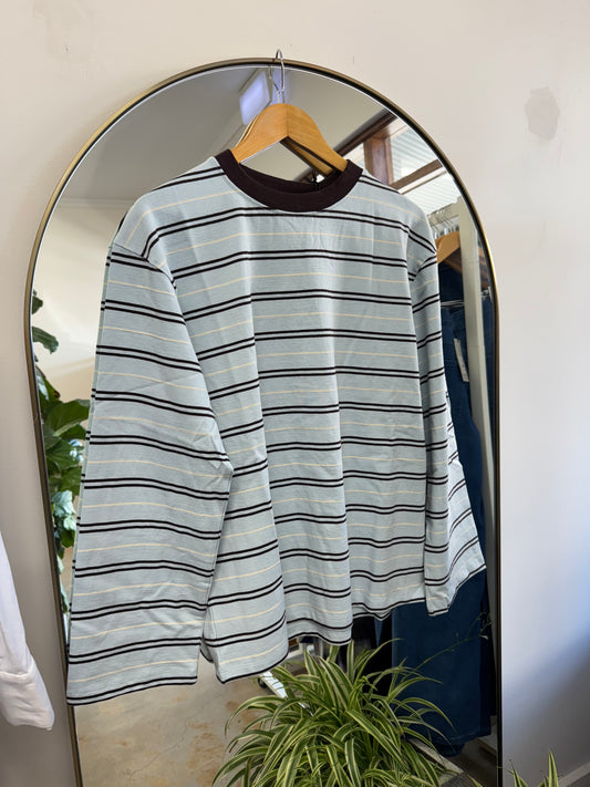 STRIPE LONG SLEEVE TEE LIGHT BLUE