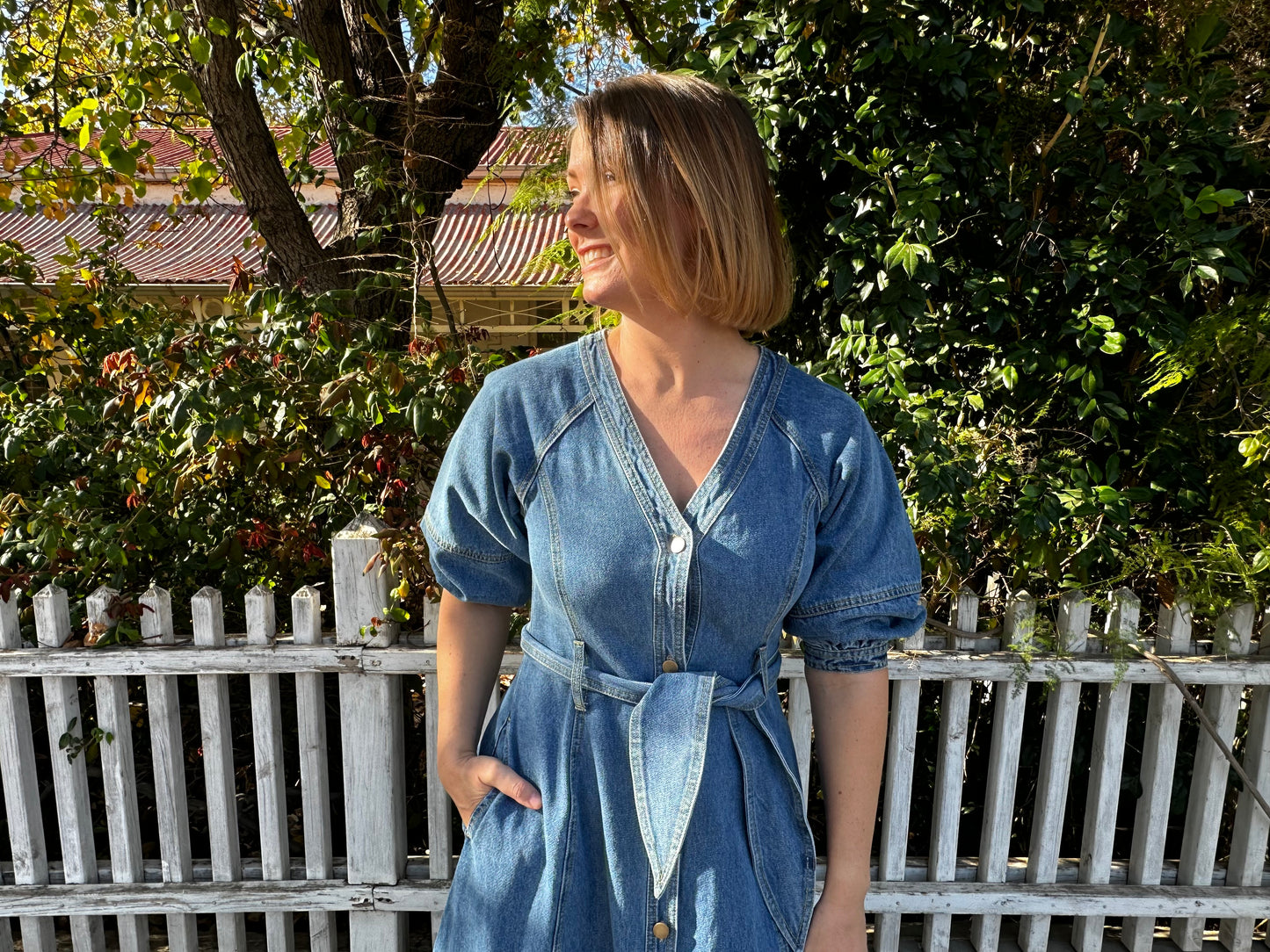 ALITA DENIM MIDI DRESS