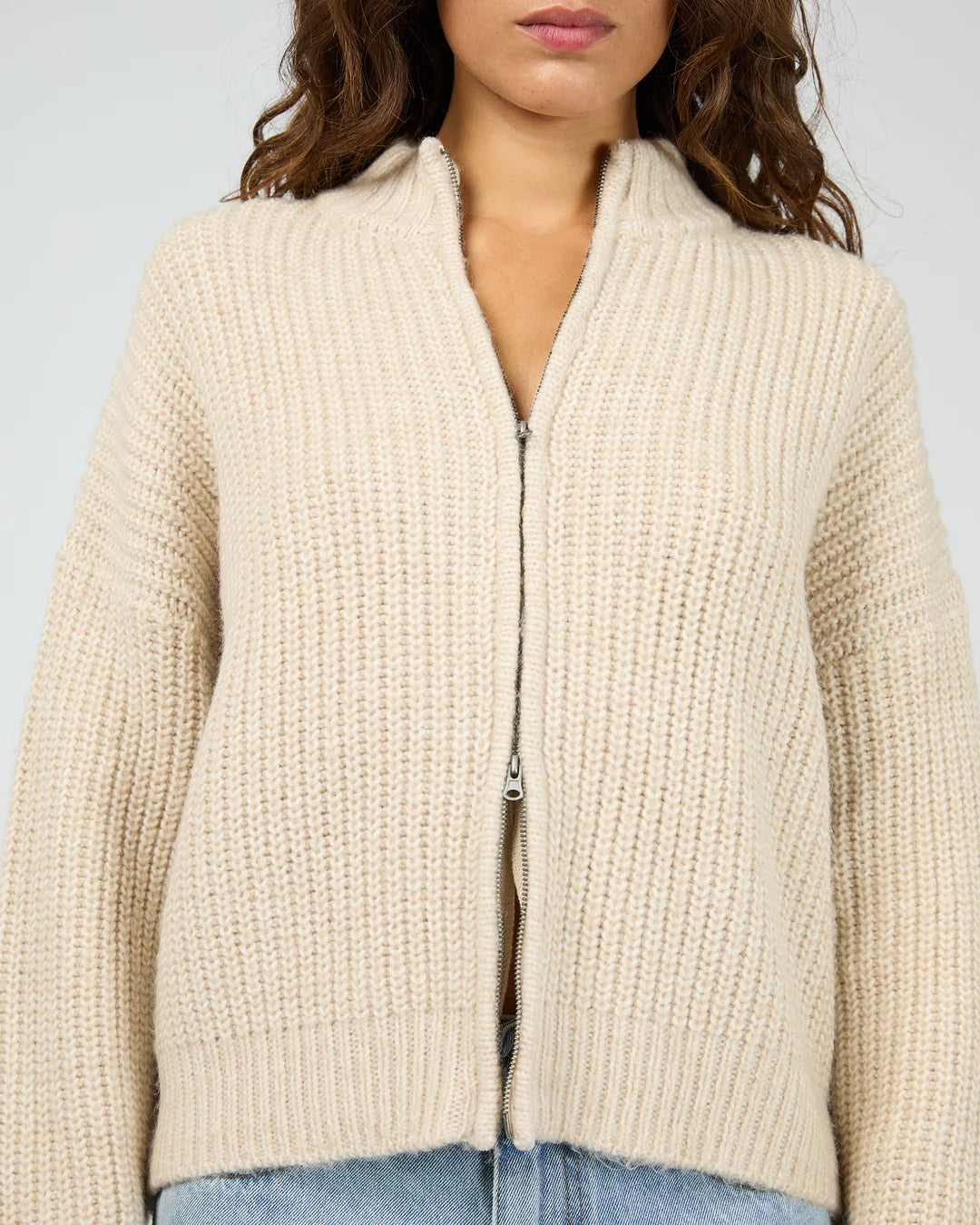 MAPLE ZIP THRU KNIT JUMPER