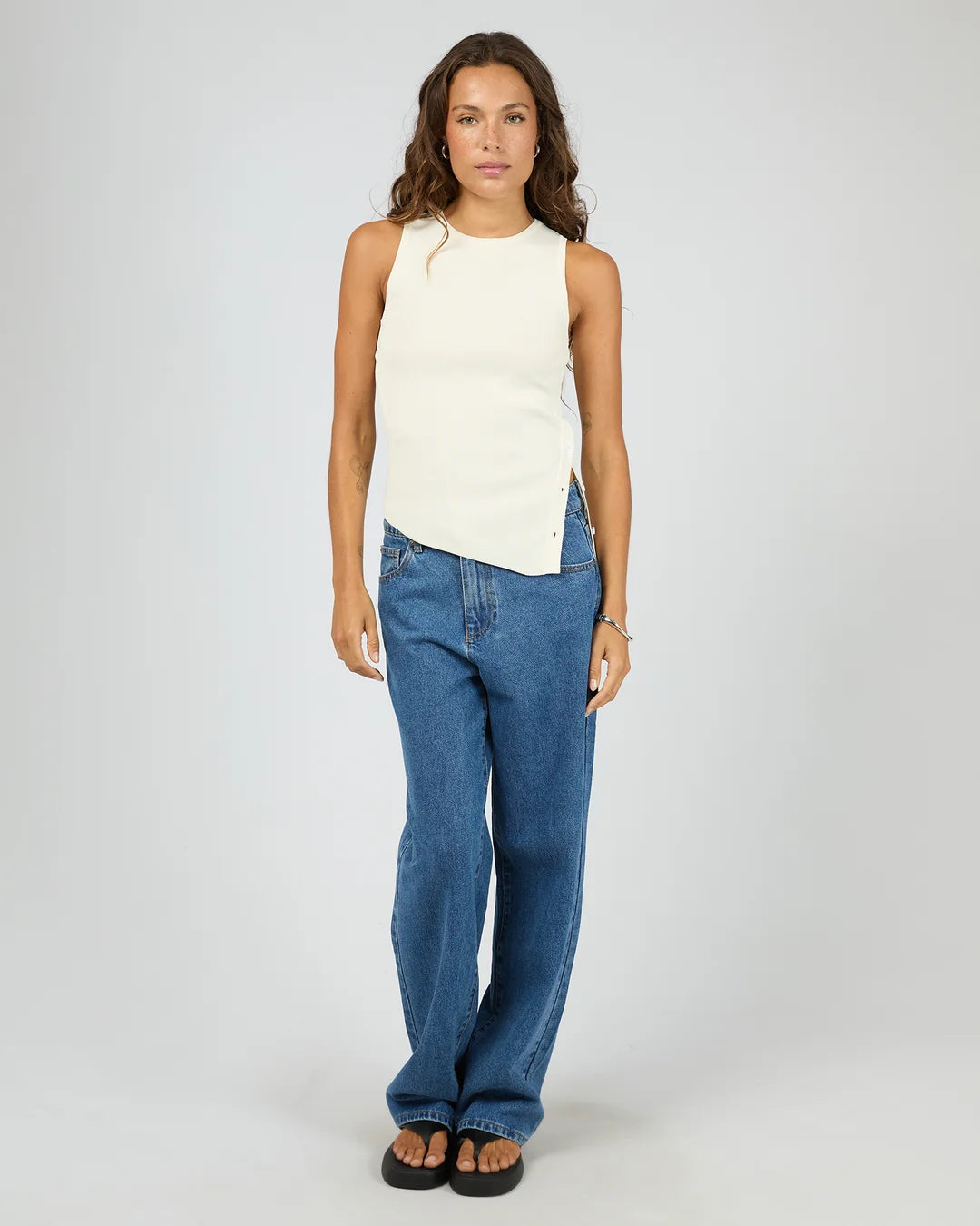 OLLIE BUTTON DOWN KNIT TANK