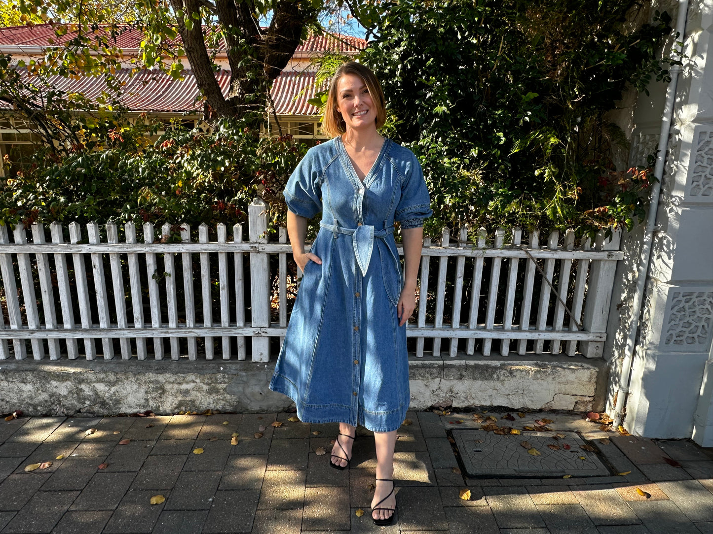 ALITA DENIM MIDI DRESS