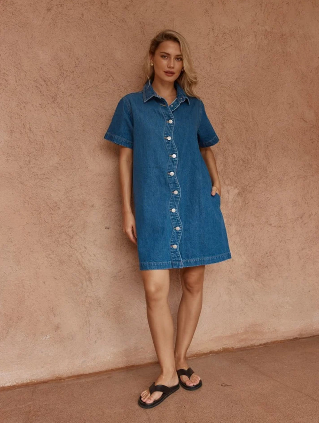 PEPE WAVE DENIM DRESS