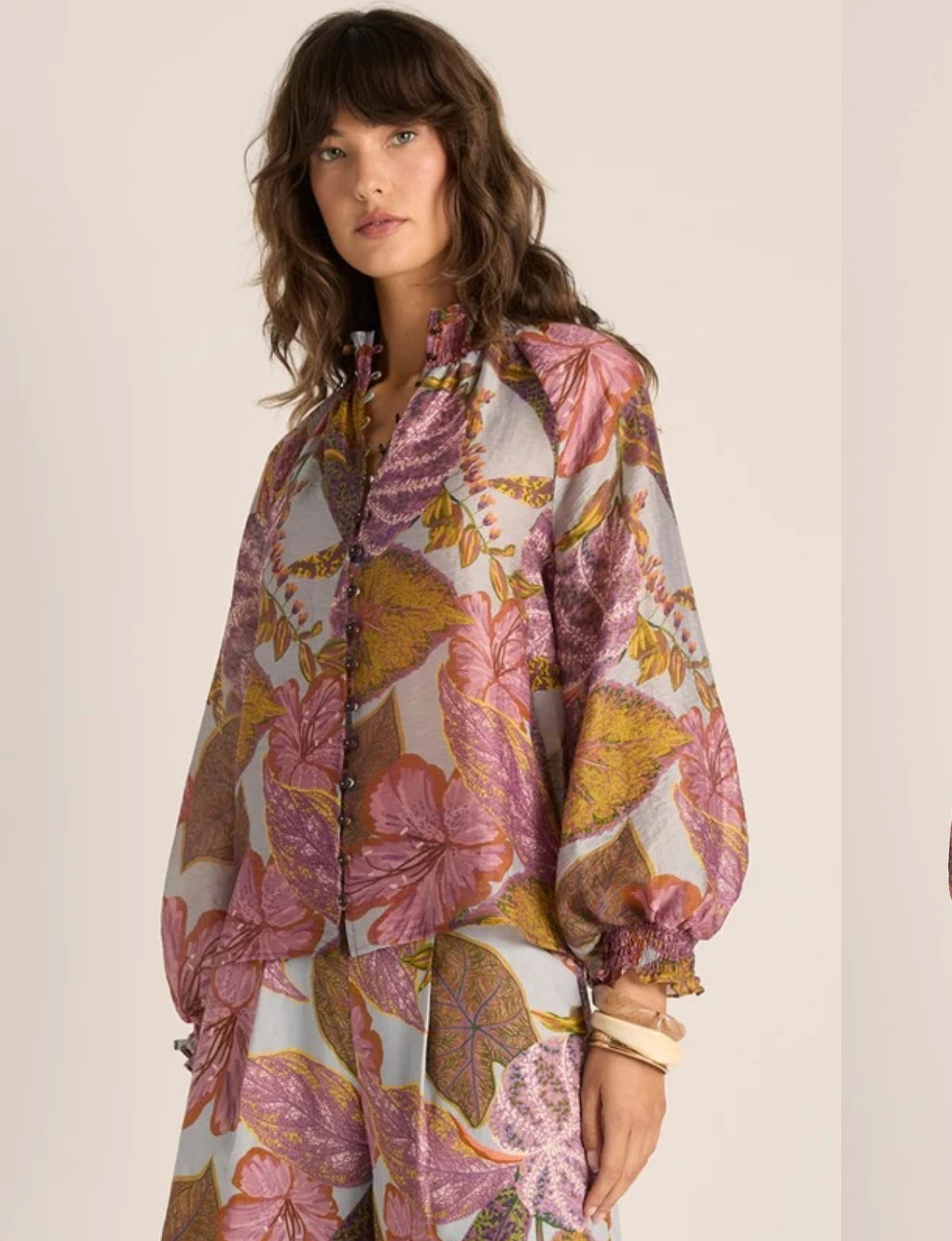 DARIA SHIRRED BLOUSE