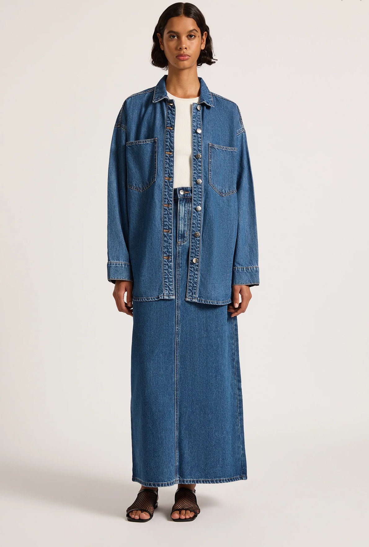 ORGANIC DENIM MAXI SKIRT