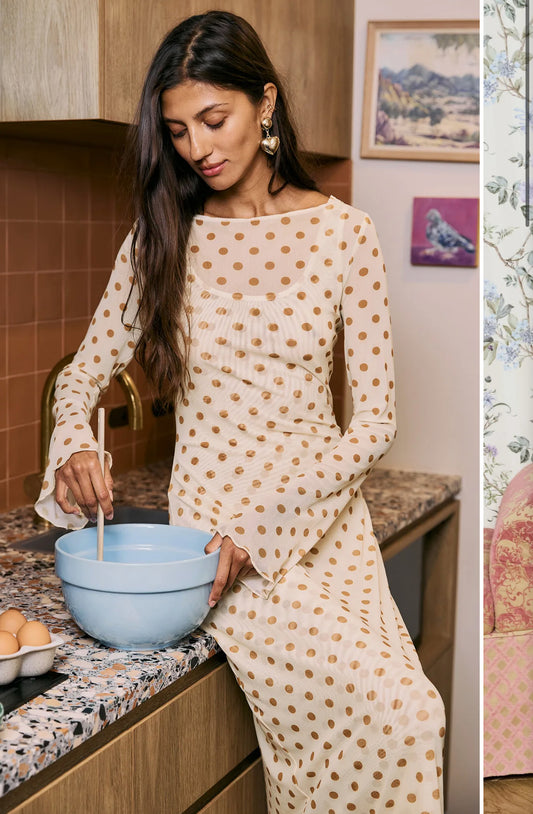SOLEIL LAYERED MIDI DRESS