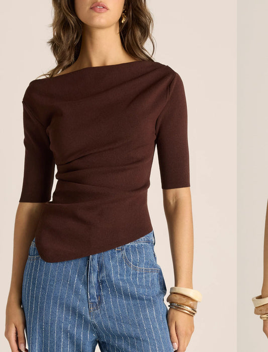 ESTELLE DRAPE NECK TOP
