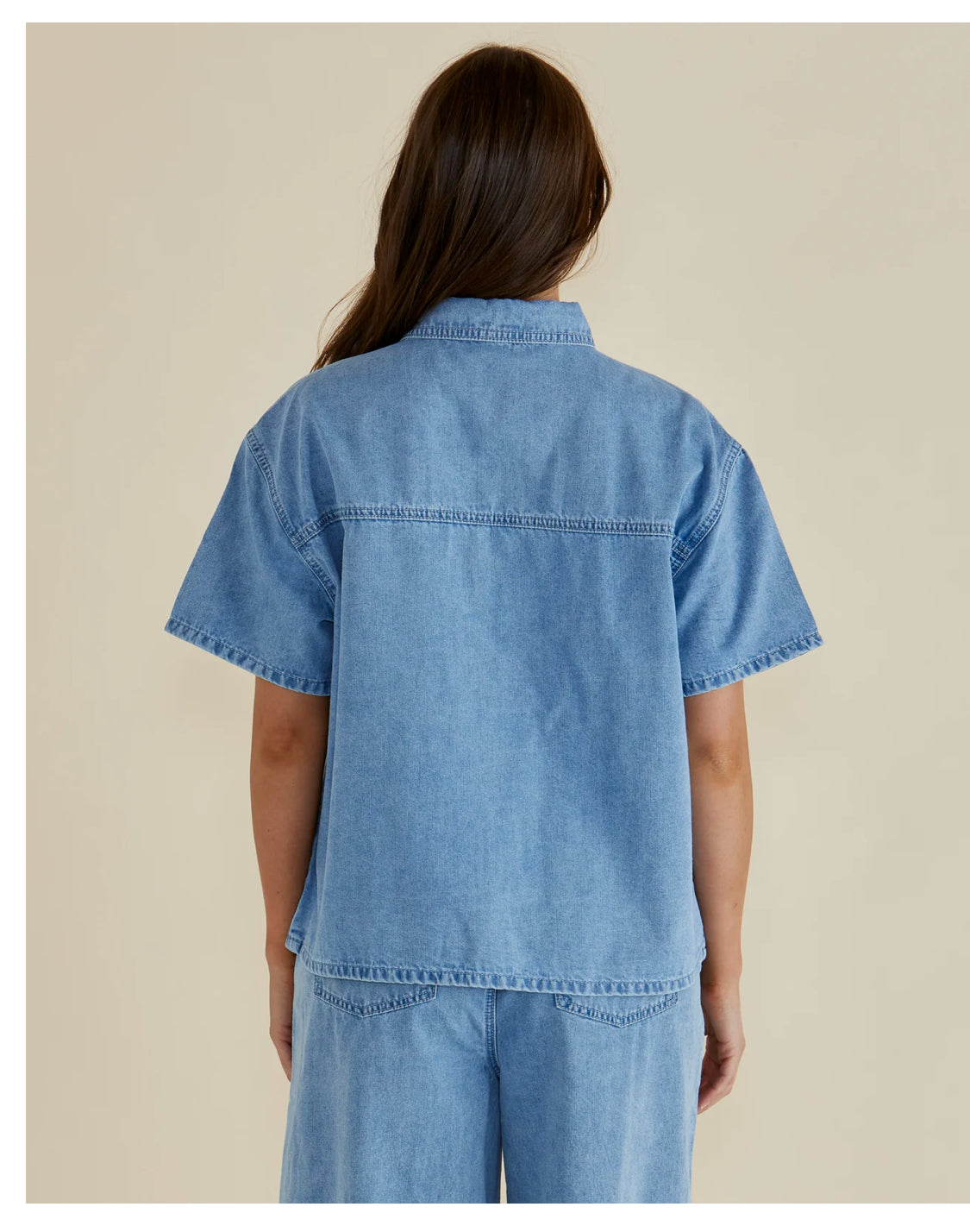 SAFFRA SHORT SLEEVE DENIM SHIRT