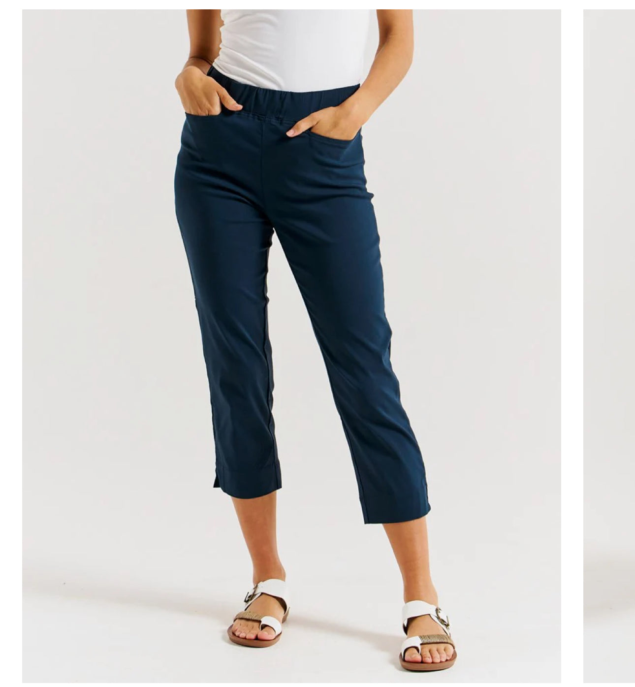CROP BENGALINE PANT (NAVY)
