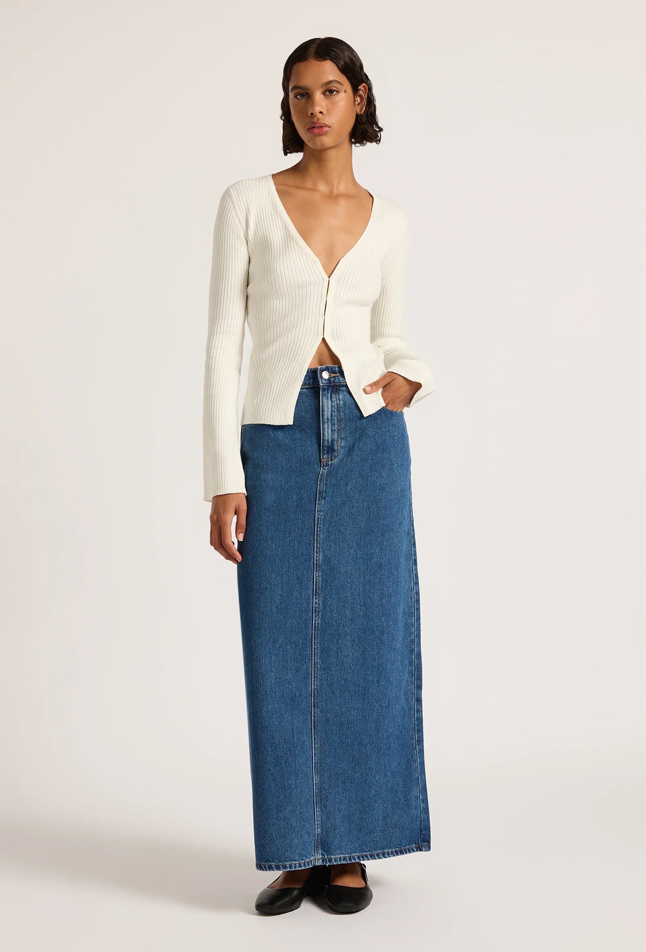 ORGANIC DENIM MAXI SKIRT