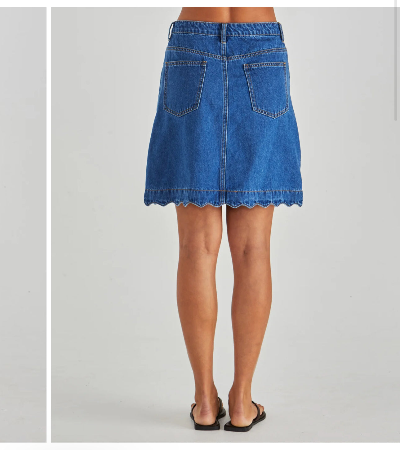 VALE SCALLOPED DENIM SKIRT