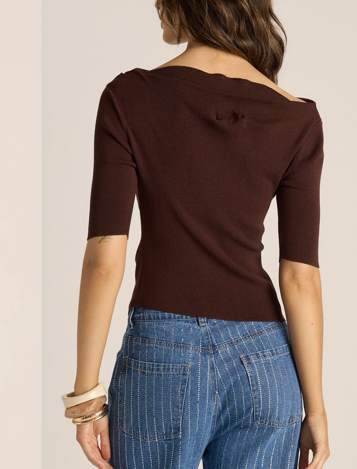 ESTELLE DRAPE NECK TOP