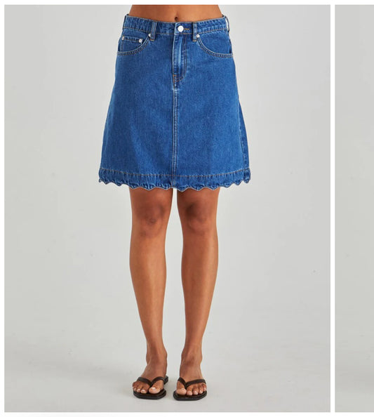 VALE SCALLOPED DENIM SKIRT