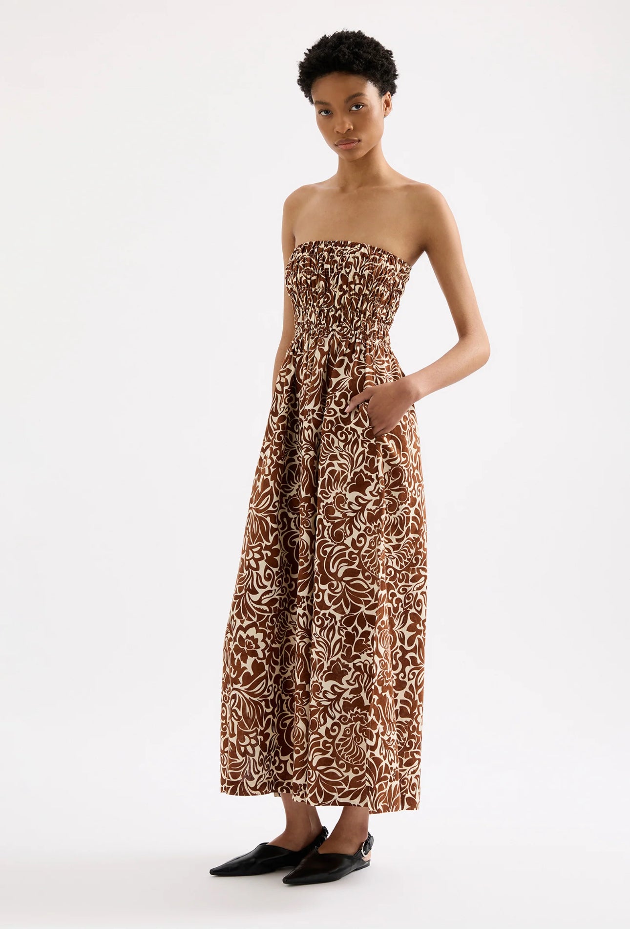 FLORENSE SHIRRED MAXI DRESS