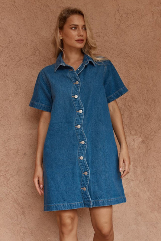 PEPE WAVE DENIM DRESS