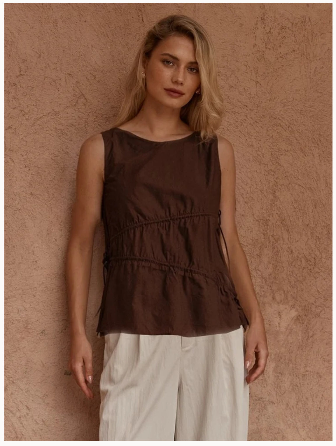 ERIN GATHERED TIE TOP