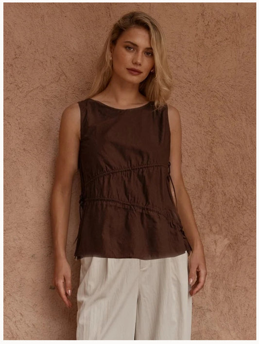 ERIN GATHERED TIE TOP
