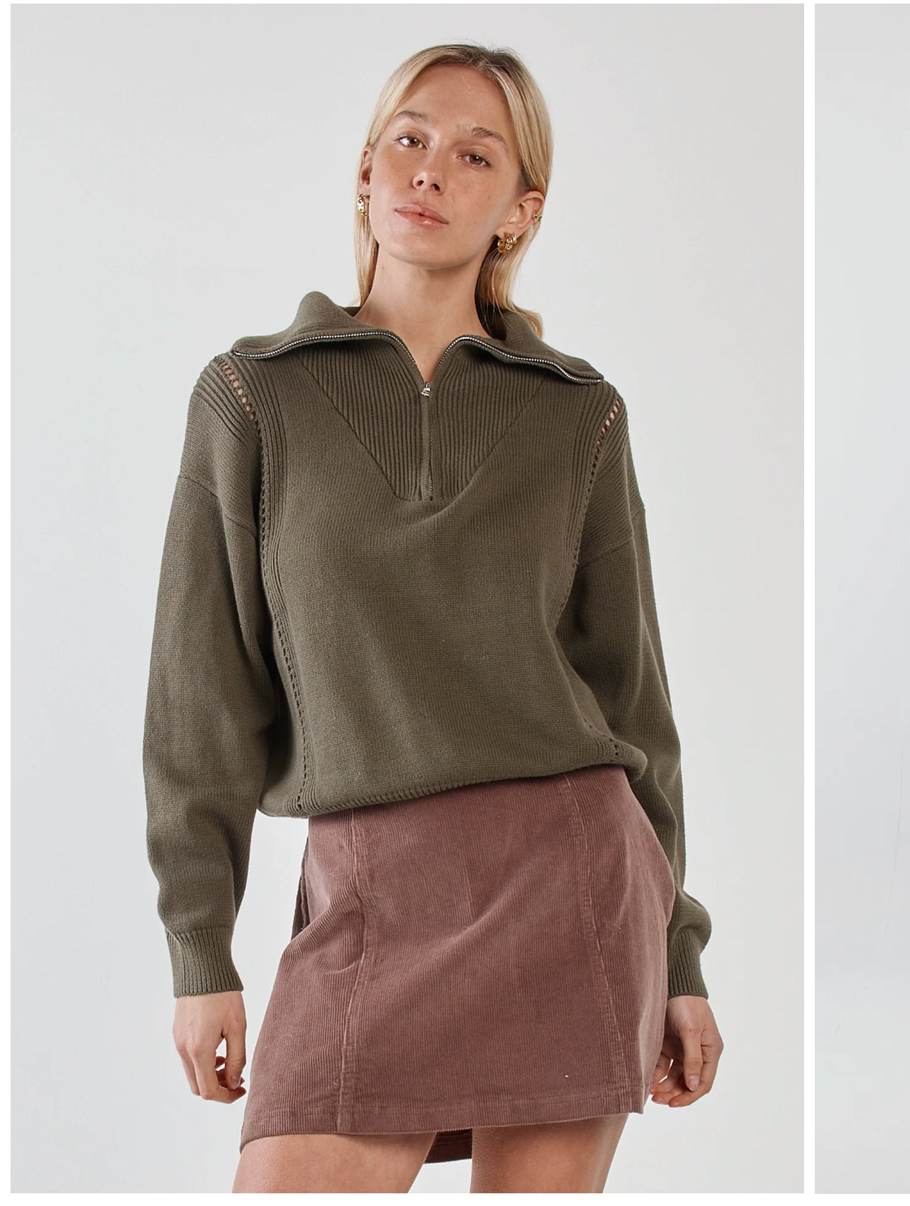 ESTI POINTELLE ZIP UP KNIT