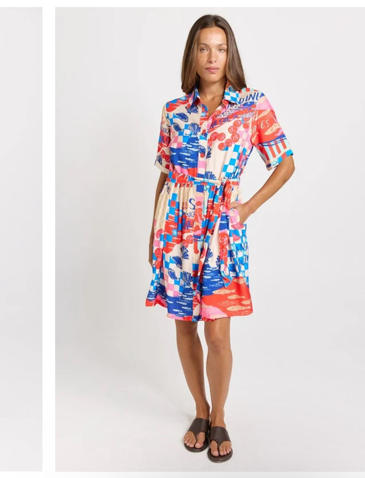PALM SHIRT DRESS MEDITERANEAN