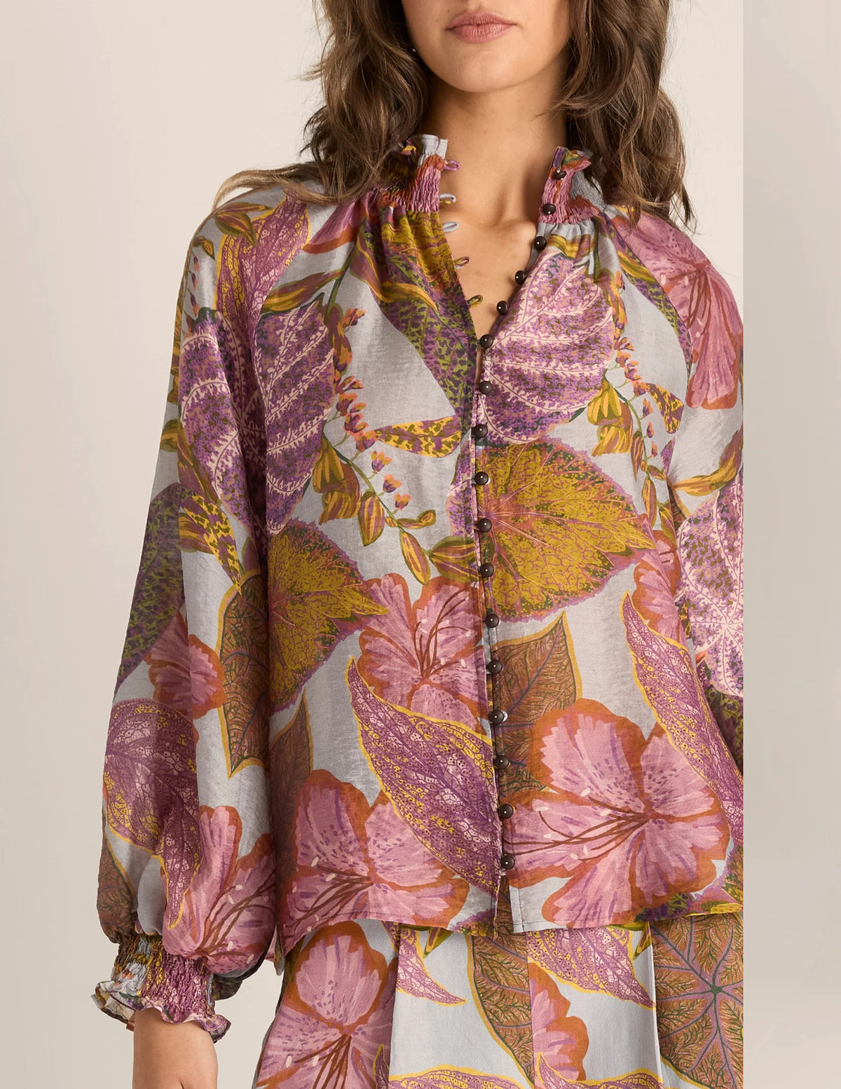 DARIA SHIRRED BLOUSE