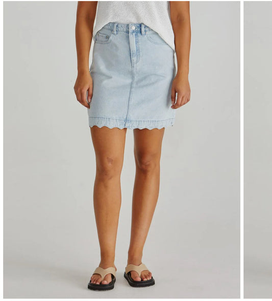 VALE SCALLOPED DENIM SKIRT
