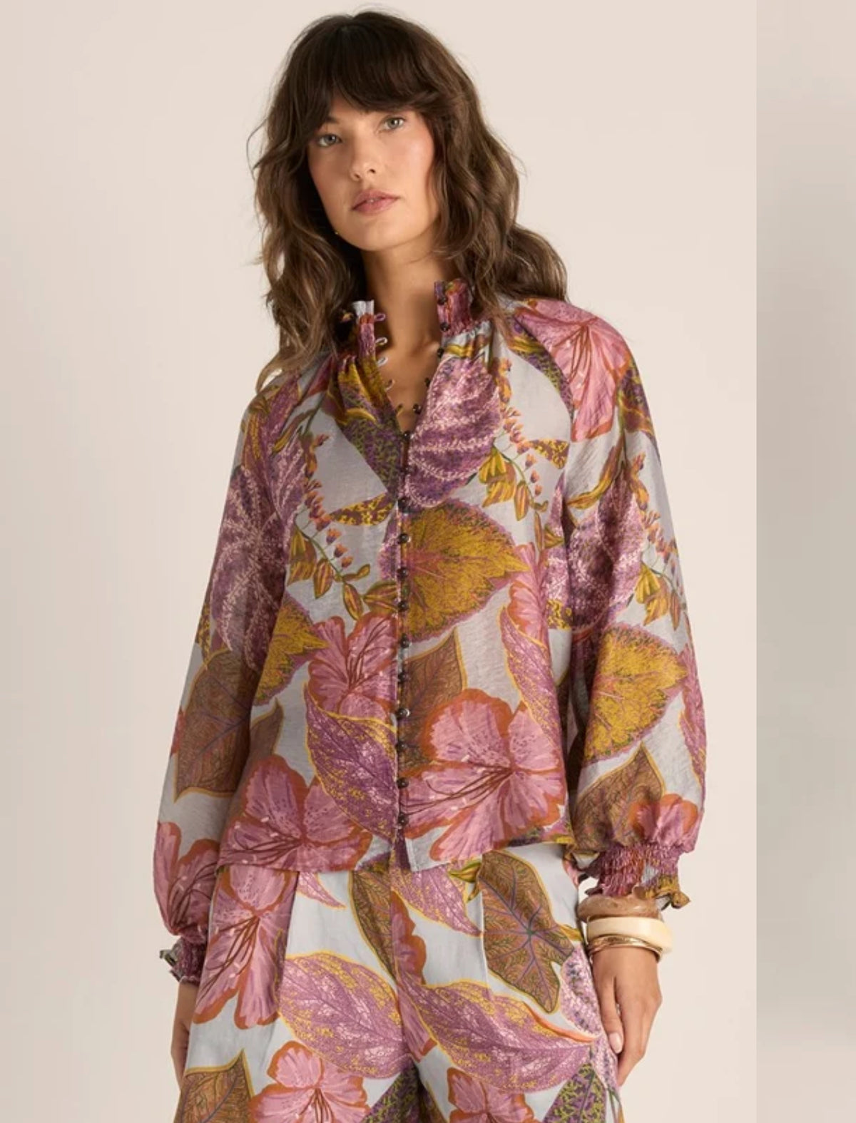 DARIA SHIRRED BLOUSE