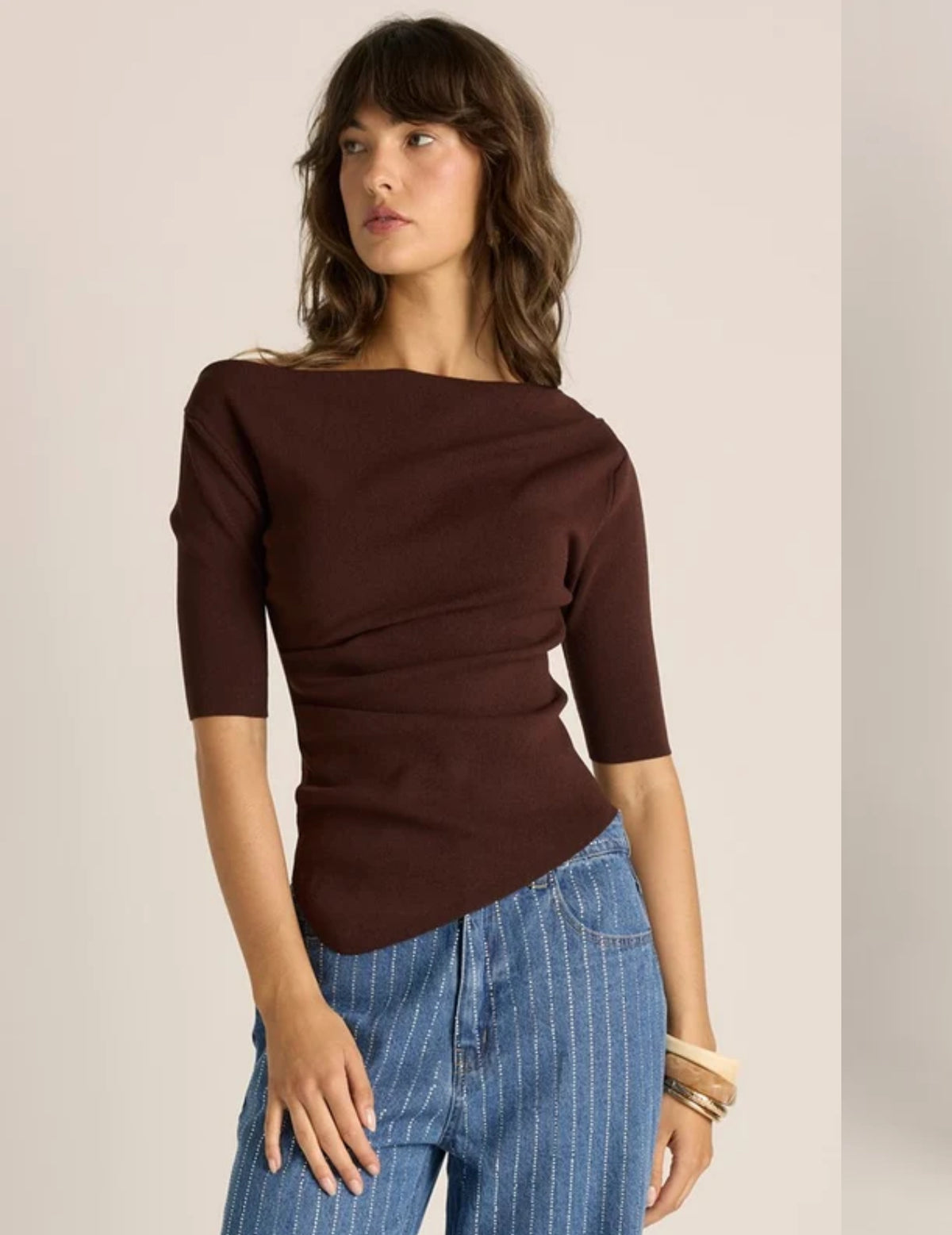 ESTELLE DRAPE NECK TOP