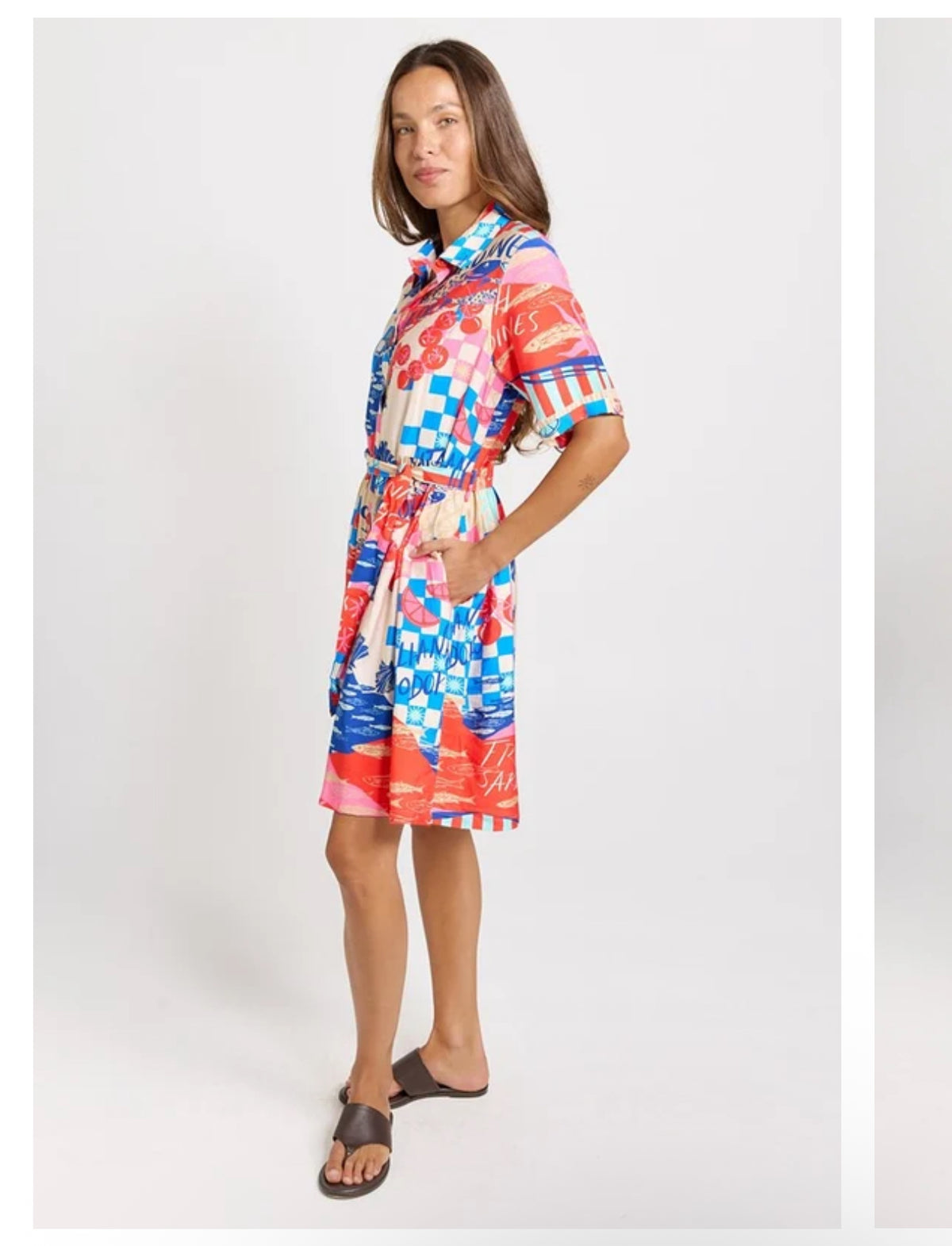 PALM SHIRT DRESS MEDITERANEAN