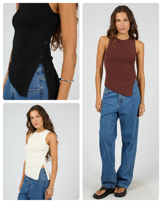 OLLIE BUTTON DOWN KNIT TANK
