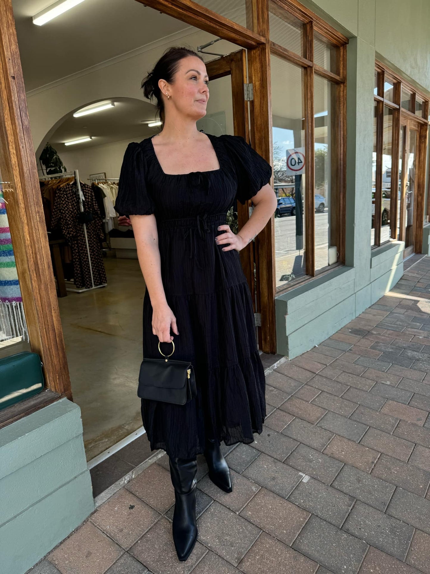 AMY TIERED MIDI DRESS